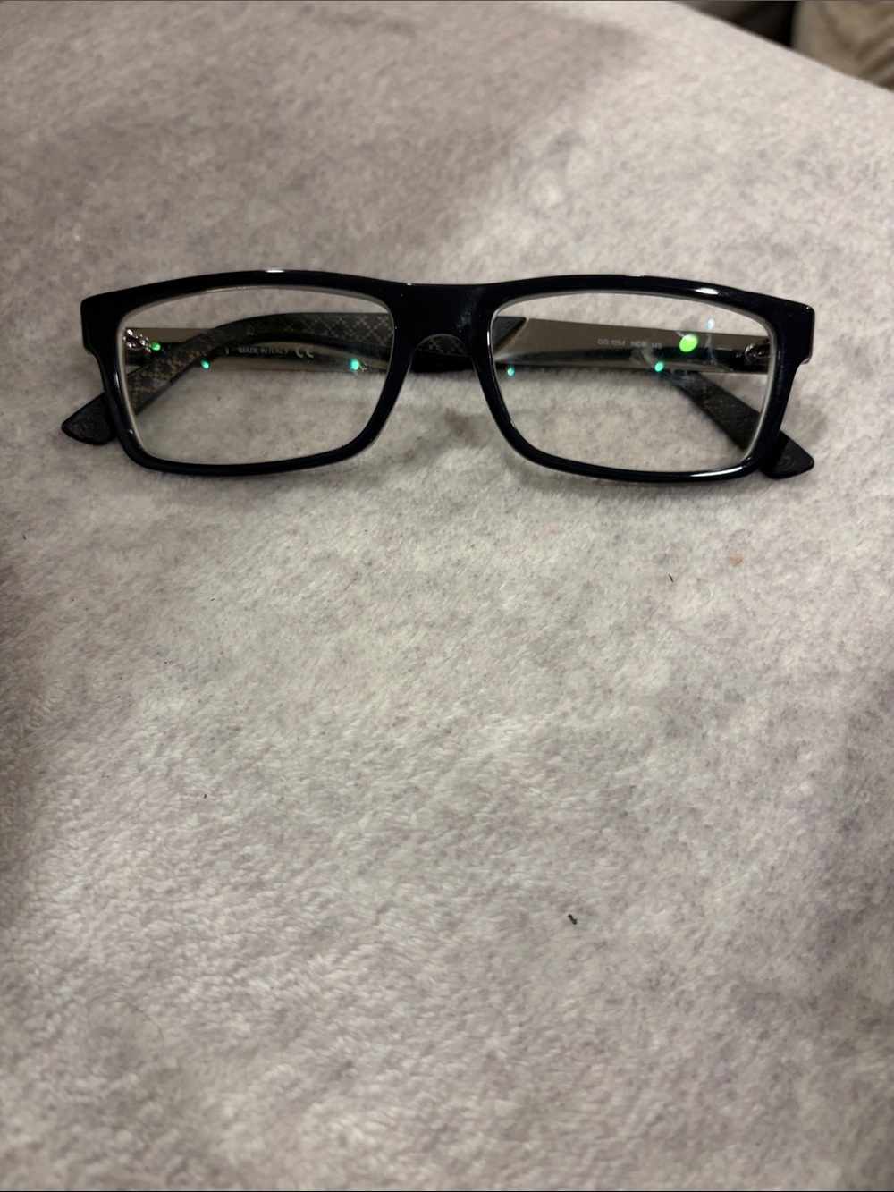 Classic Black Gucci Rectangle Eyeglasses